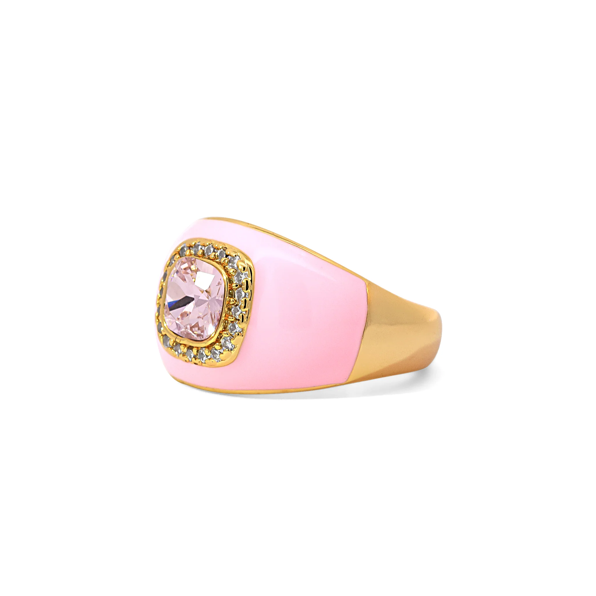 Pink Chunky Embellished Ring - Image 3